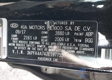 2018 Kia Forte Lx из США, поврежденный, VIN 3KPFK4A74JE197755